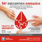 54η Εθελοντική Αιμοδοσία Δήμου Περιστερίου - Πέμπτη 27 Νοεμβρίου 2025, ώρες 09:00 – 14:00, Αίθουσα Τέχνης του Δημαρχιακού Μεγάρου